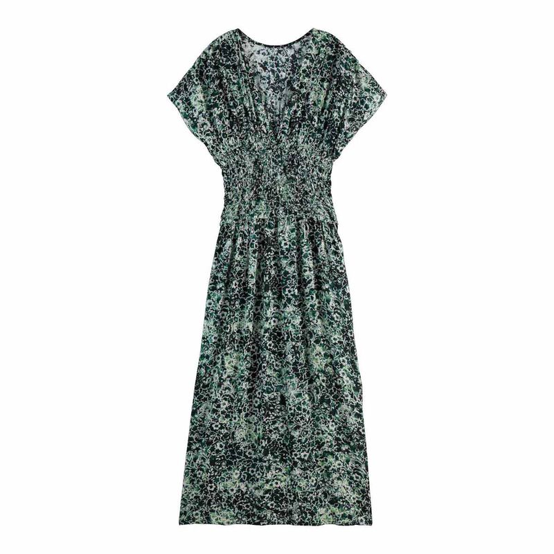 Scotch & Soda Printed Modal Smock Waist Maxi Dress image number 1